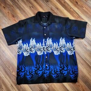 Vintage 90s EMERGENCY EXIT TRIBAL SHIRT FESTIVAL RAVE GRUNGE